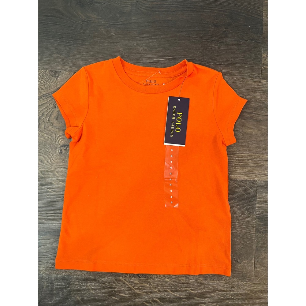 Polo Ralph Lauren Kids Orange Cotton Crew Neck T-Shirt Size 4 NWT 312833549085